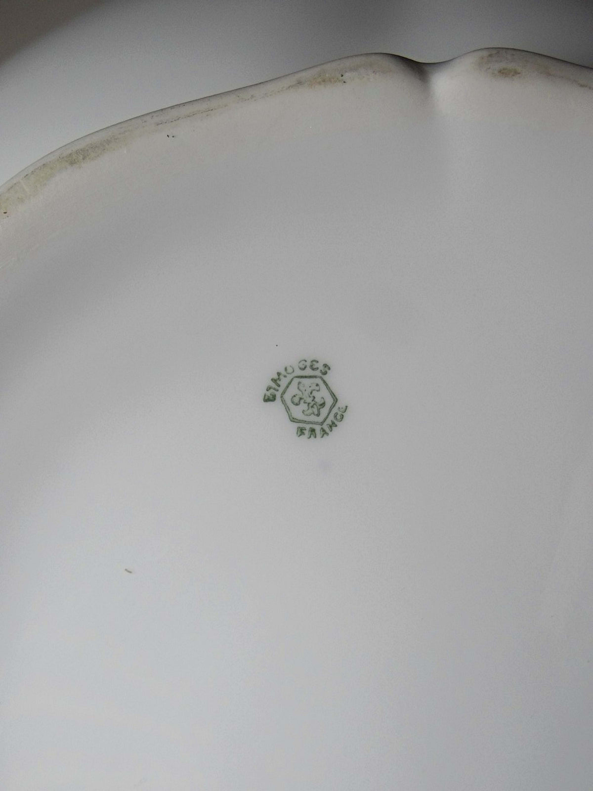 Vintage Salatschale Limoges Porzellan, polylobierter Rand