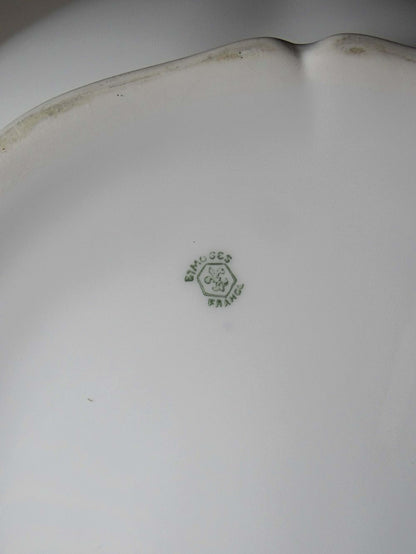 Vintage Salatschale Limoges Porzellan, polylobierter Rand