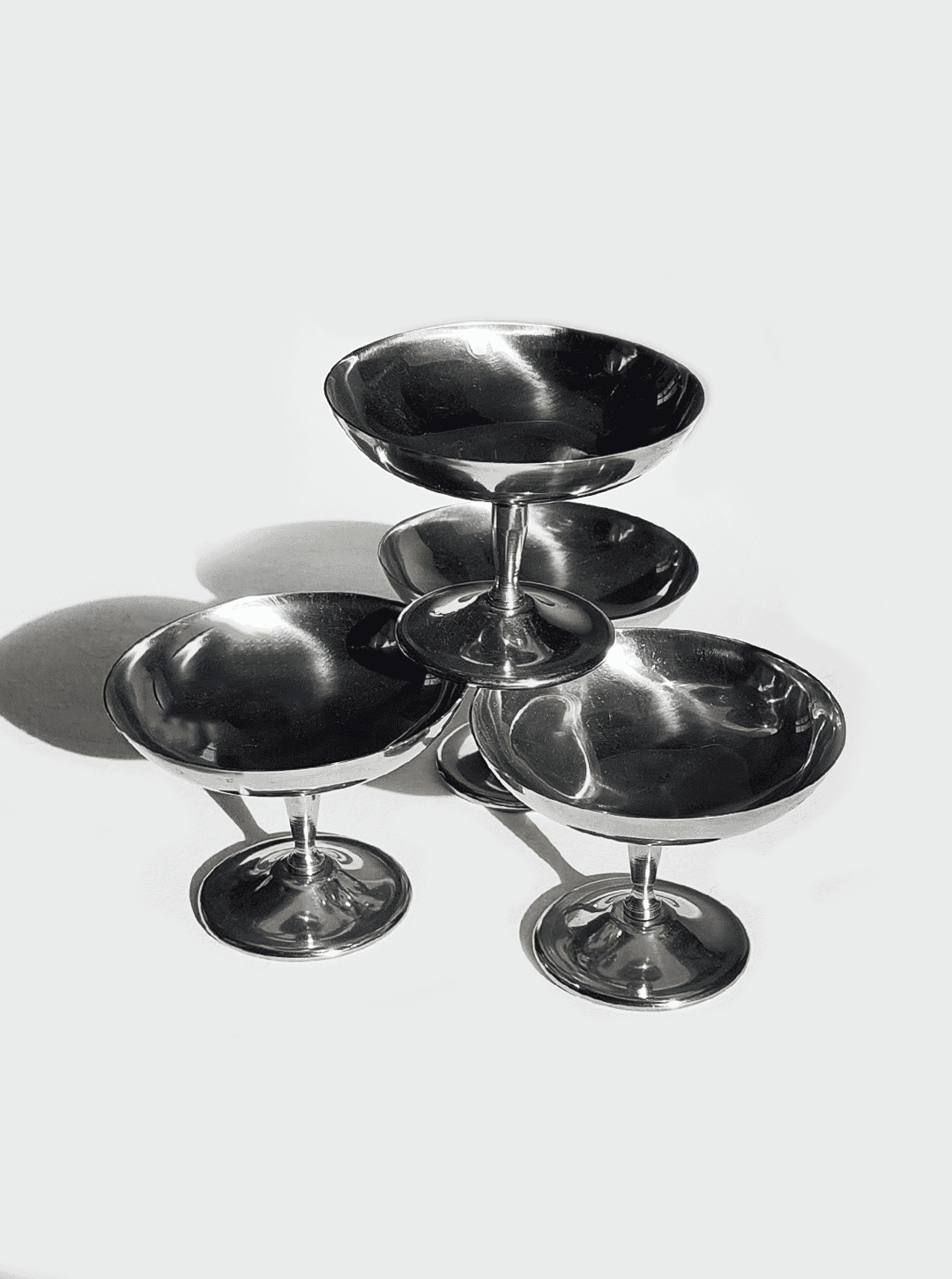 Dessert bowl silver inox set of 6