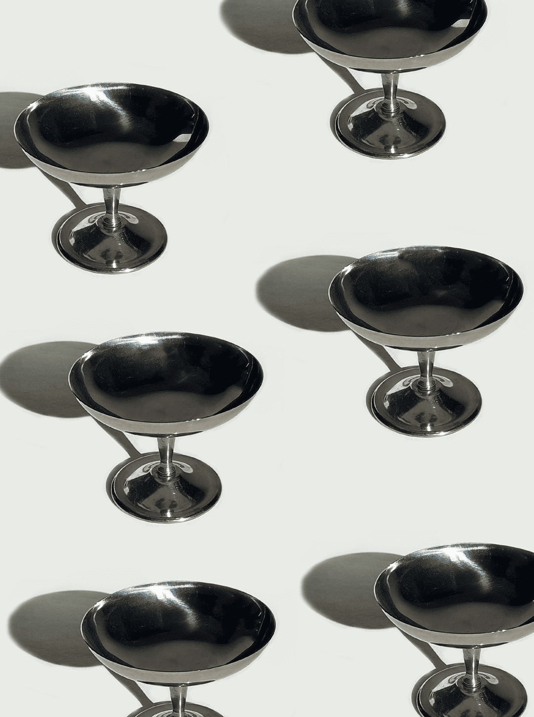 Dessert bowl silver inox set of 6