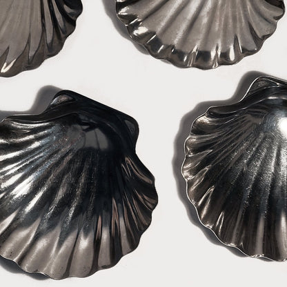 Vintage Coupelle Coquillages Silver Stainless Steel Set of 6