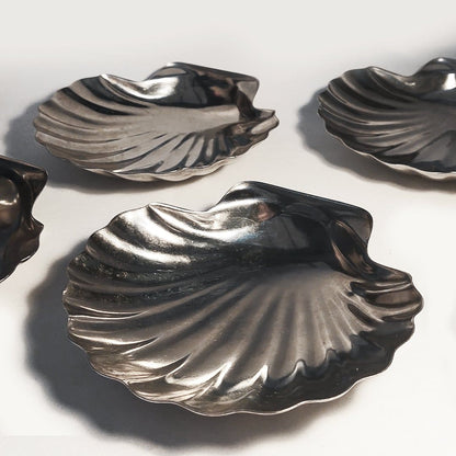 Vintage Coupelle Coquillages Silver Stainless Steel Set of 6