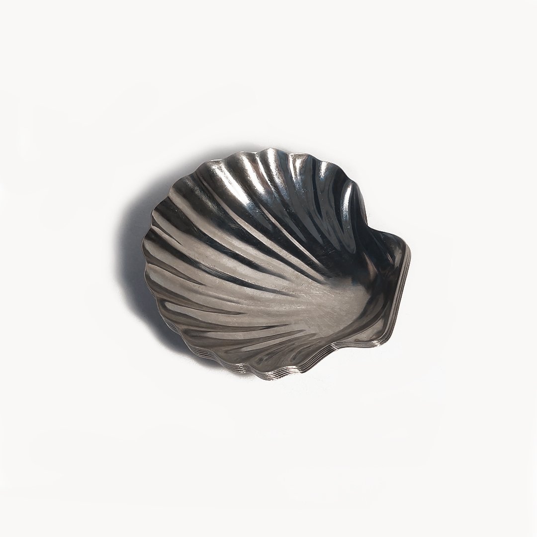 Vintage Coupelle Coquillages Silver Stainless Steel Set of 6