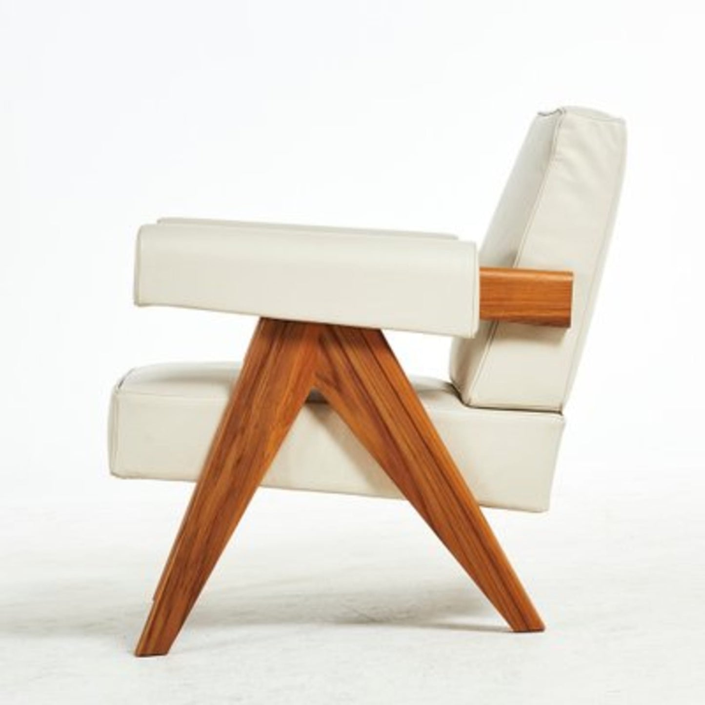 Vintage Sessel Capitol Complex von Pierre Jeanneret für Cassina, Leder beige und braun