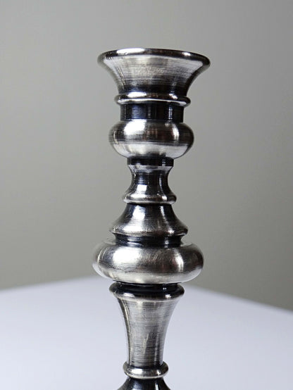 Set von 2 Vintage Kerzenständer aus versilbertem Metall, Georgian Revival