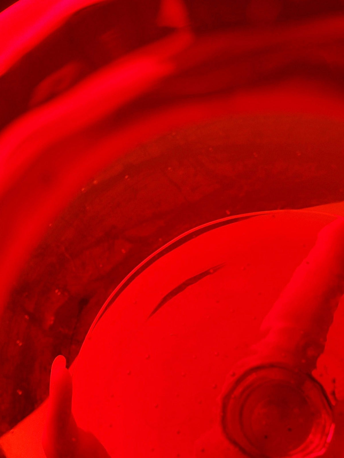 Vintage Vase Glas rot-gelb mit Blasendekor, 1960er Jahre