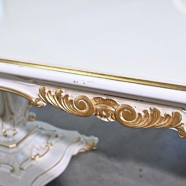 Vintage Esszimmer Set von 7 Italien Rococo Esszimmertisch und Stuhl Set von 7 einzigartig