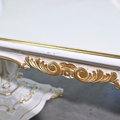 Vintage Esszimmer Set von 7 Italien Rococo Esszimmertisch und Stuhl Set von 7 einzigartig
