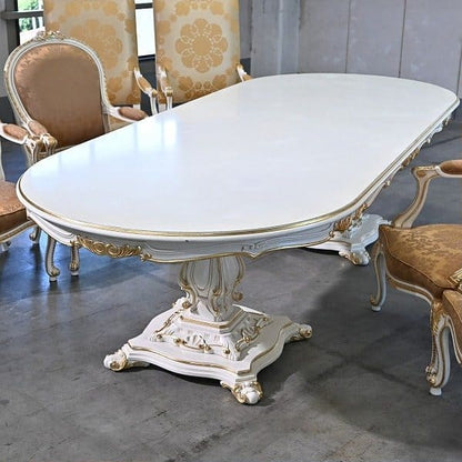 Vintage Esszimmer Set von 7 Italien Rococo Esszimmertisch und Stuhl Set von 7 einzigartig