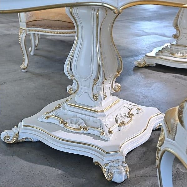 Vintage Esszimmer Set von 7 Italien Rococo Esszimmertisch und Stuhl Set von 7 einzigartig