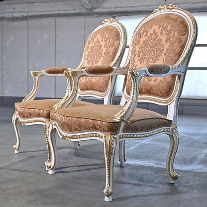 Vintage Esszimmer Set von 7 Italien Rococo Esszimmertisch und Stuhl Set von 7 einzigartig