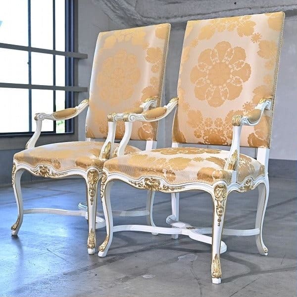 Vintage Esszimmer Set von 7 Italien Rococo Esszimmertisch und Stuhl Set von 7 einzigartig