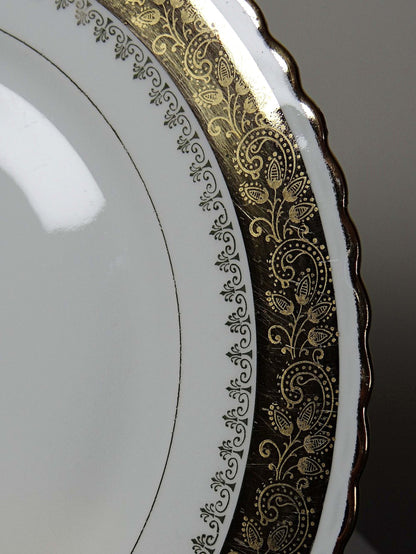 Set von 6 Vintage Teller von ADP Royal Limoges, Porzellan vergoldet