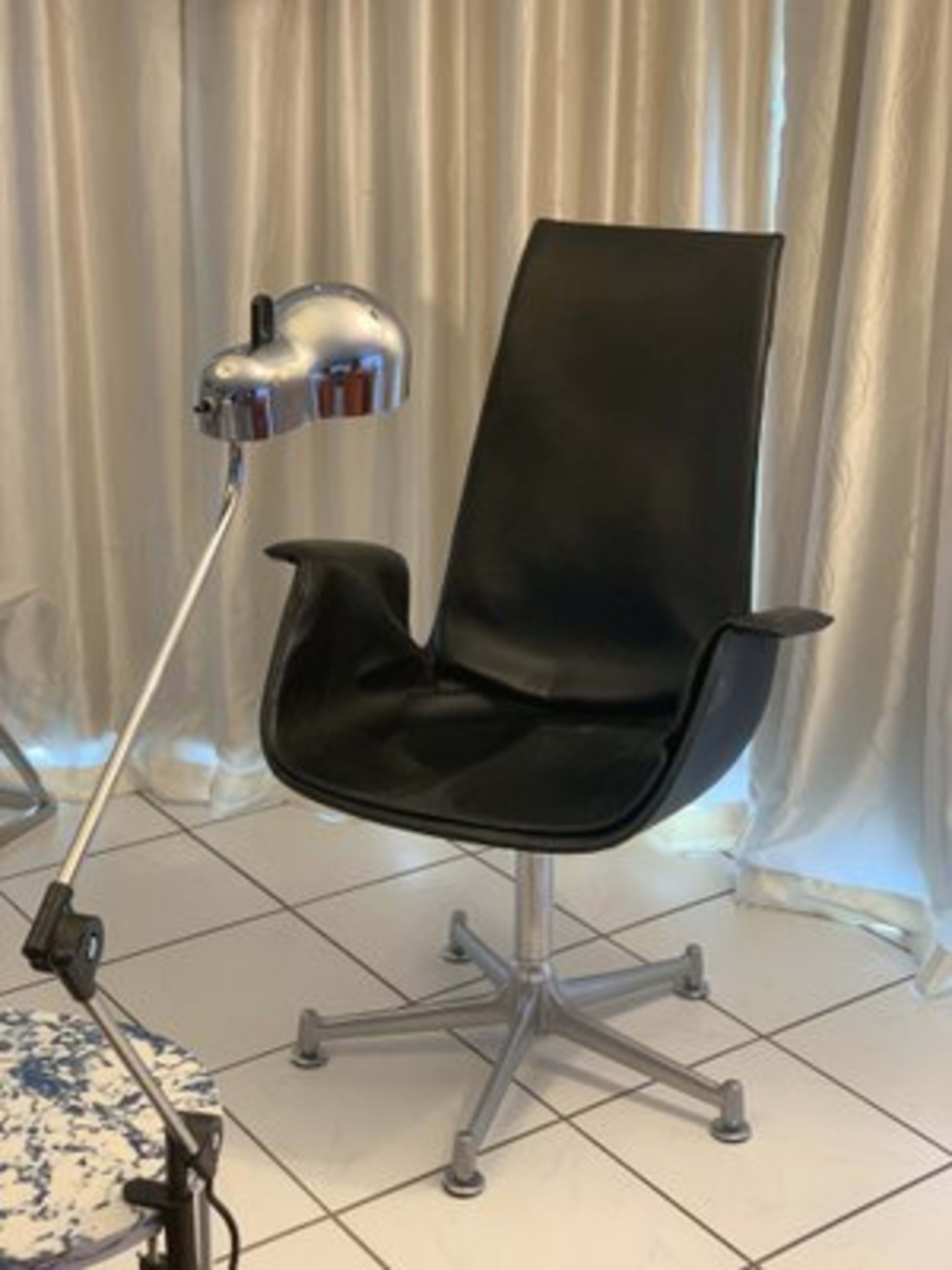 Vintage Tulip Chair FK6725 von Preben Fabricius und Jørgen Kastholm für Kill International, Schwarz/Silber