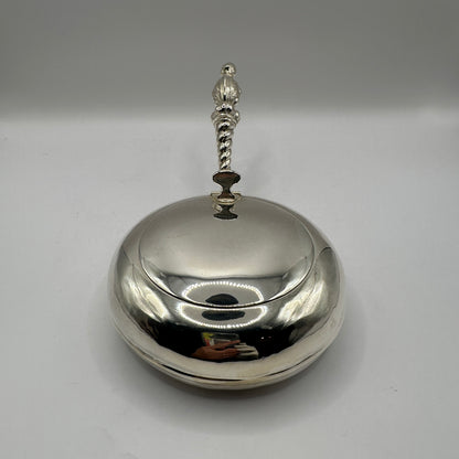 Vintage Silberdose von E.A.R. Frankreich mit ornamentiertem Griff, seltenes Sammlerstück