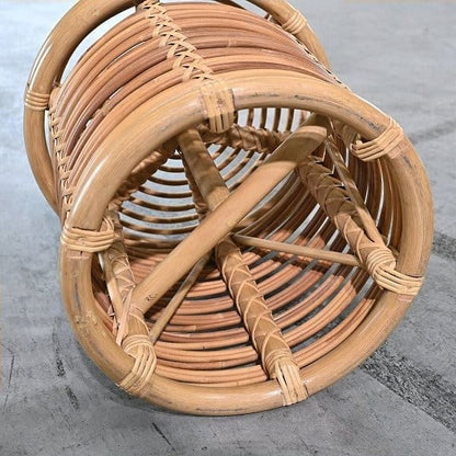 Vintage Hocker von Yuzuru Yamakawa für Yamakawa Rattan