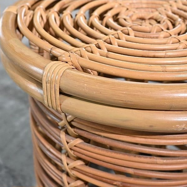 Vintage Hocker von Yuzuru Yamakawa für Yamakawa Rattan