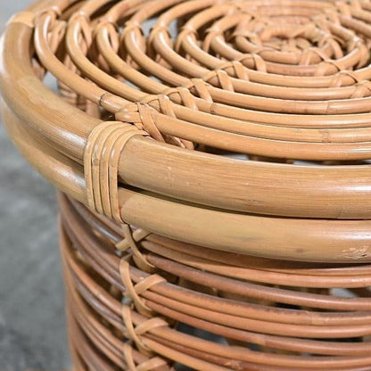 Vintage Hocker von Yuzuru Yamakawa für Yamakawa Rattan