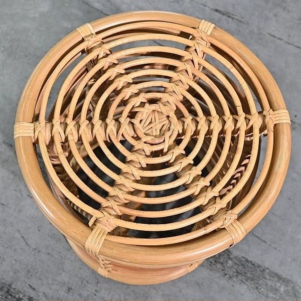 Vintage Hocker von Yuzuru Yamakawa für Yamakawa Rattan