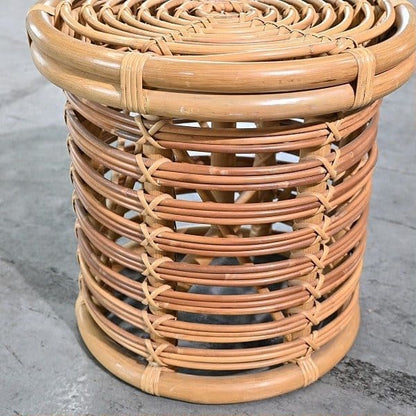 Vintage Hocker von Yuzuru Yamakawa für Yamakawa Rattan