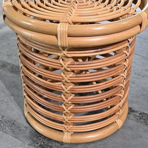 Vintage Hocker von Yuzuru Yamakawa für Yamakawa Rattan