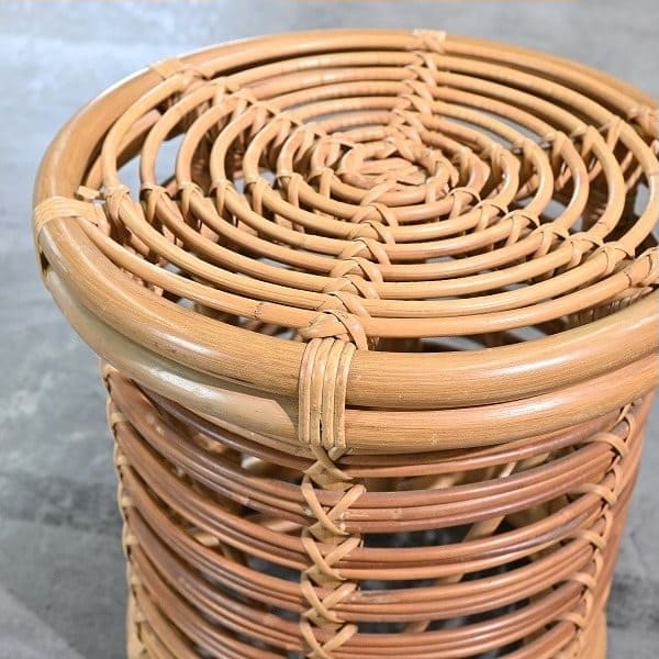 Vintage Hocker von Yuzuru Yamakawa für Yamakawa Rattan