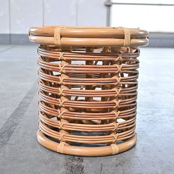 Vintage Hocker von Yuzuru Yamakawa für Yamakawa Rattan