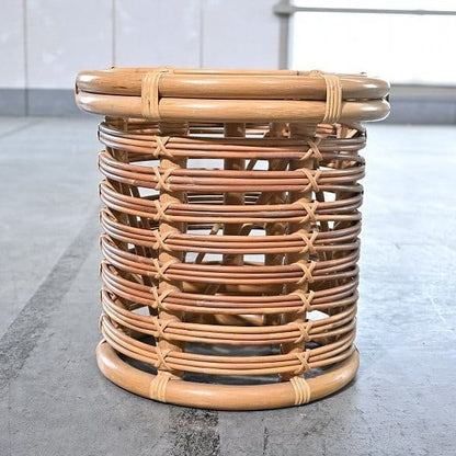 Vintage Hocker von Yuzuru Yamakawa für Yamakawa Rattan