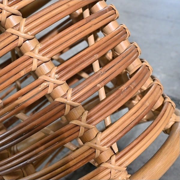 Vintage Hocker von Yuzuru Yamakawa für Yamakawa Rattan
