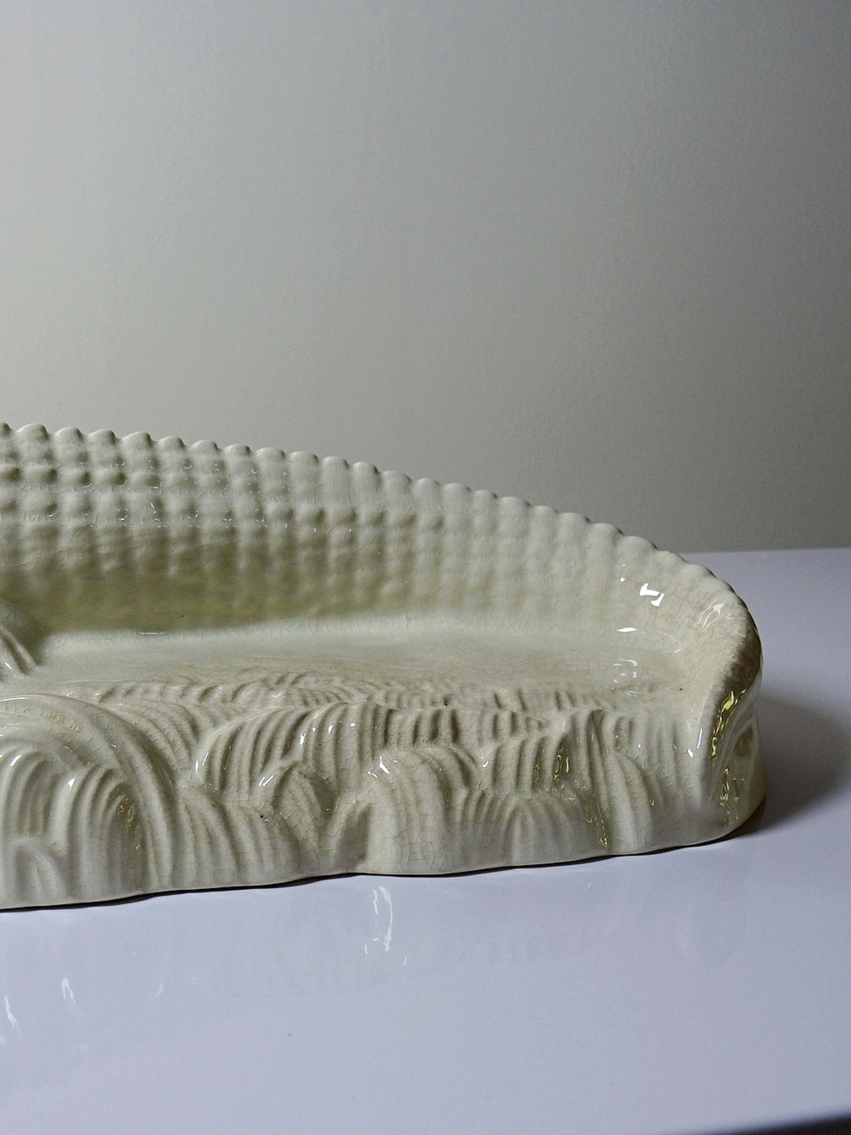 Vintage Skulptur "Krokodil" von Sarreguemines, Art Déco