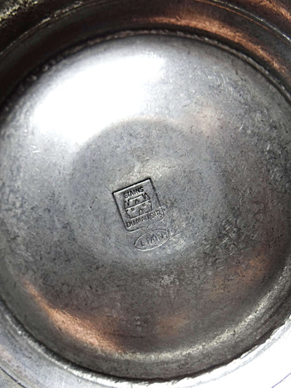 Vintage Mörser mit Stößel aus Zinn von Les Étains du Manoir