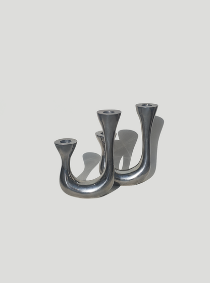 Set von 2 Vintage Kerzenhalter