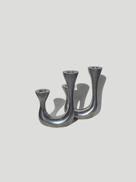 Set von 2 Vintage Kerzenhalter