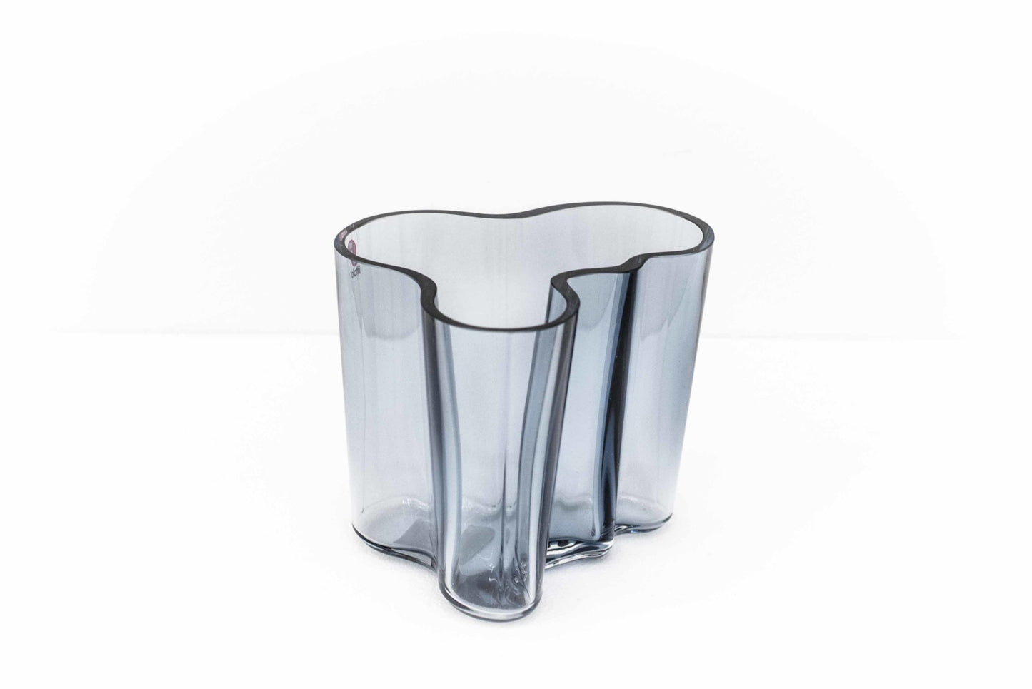 Vintage Vase Savoy von Alvar Aalto für Iittala Rauchblau