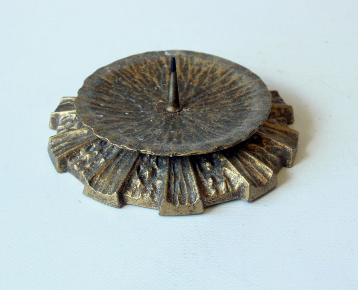 Vintage Kerzenteller aus Bronze, West Germany 60er Jahre