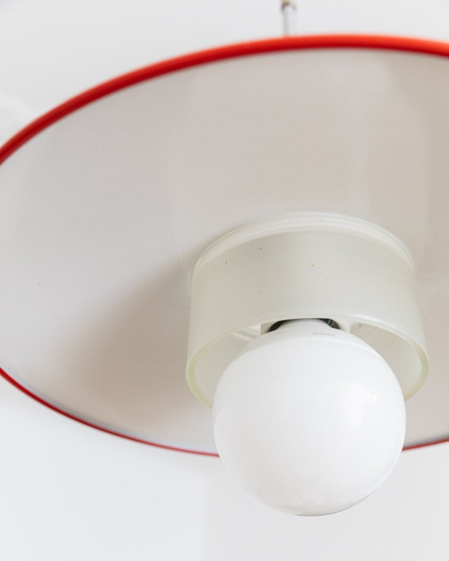 Vintage ceiling light metal and glass red mid-century design 1960s