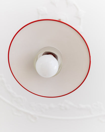 Vintage ceiling light metal and glass red mid-century design 1960s