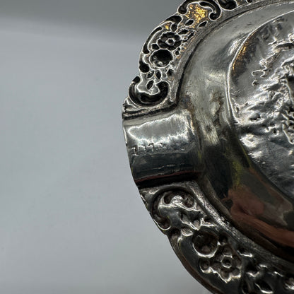 Vintage Mickey Mouse Aschenbecher 925er Silber Reliefszene und skulpturaler Charakter