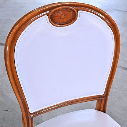 Vintage Salonstuhl Set von 4 aus Italien, echtes Leder, hohe Rückenlehne, klassisch