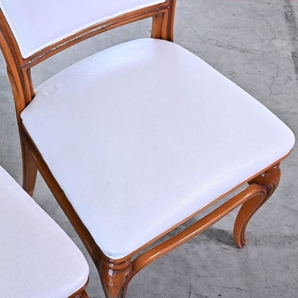 Vintage Salonstuhl Set von 4 aus Italien, echtes Leder, hohe Rückenlehne, klassisch