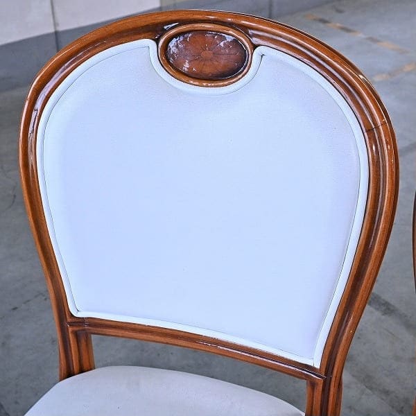 Vintage Salonstuhl Set von 4 aus Italien, echtes Leder, hohe Rückenlehne, klassisch