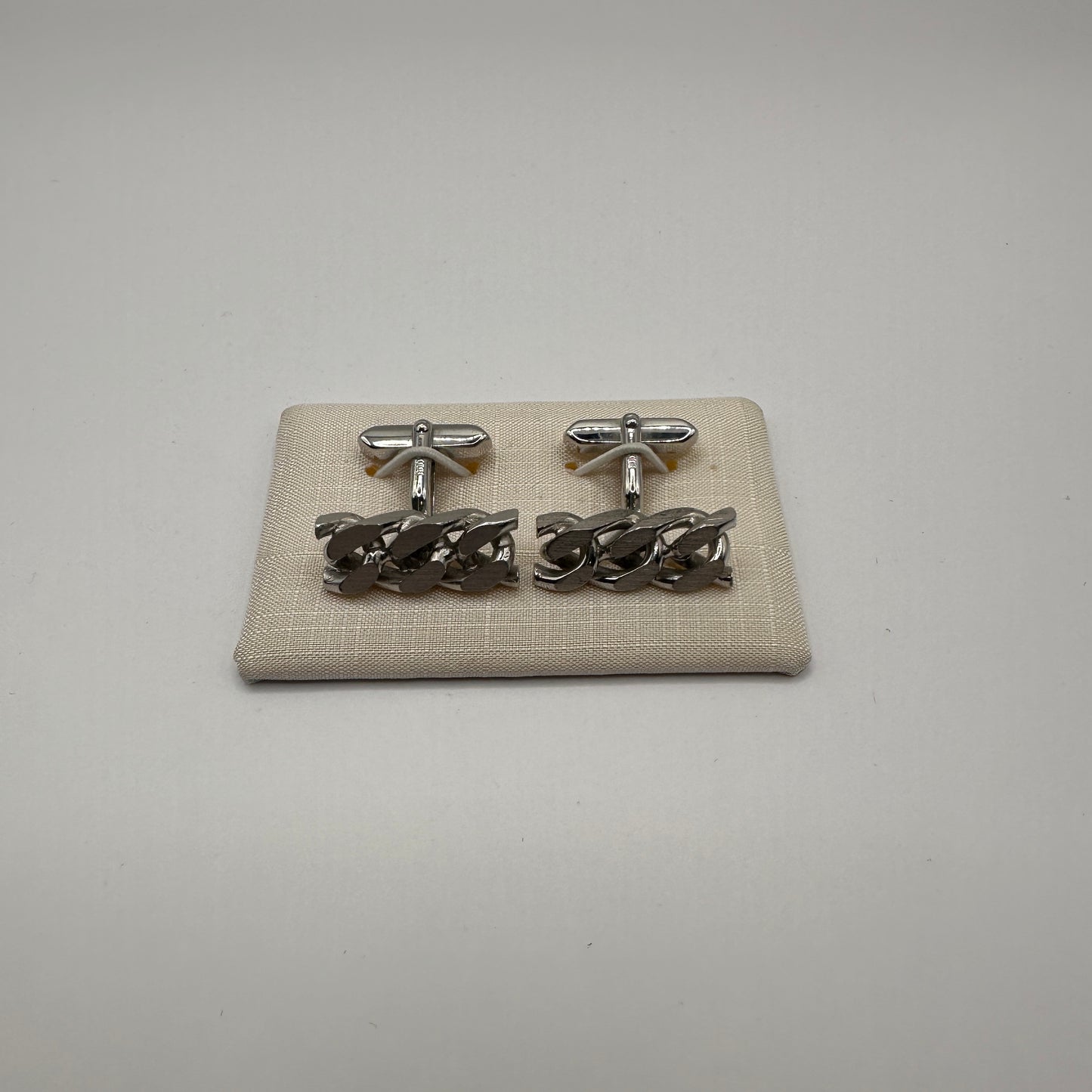 Vintage Manschettenknopf Panzerketten-Design aus 925 Sterling Silber