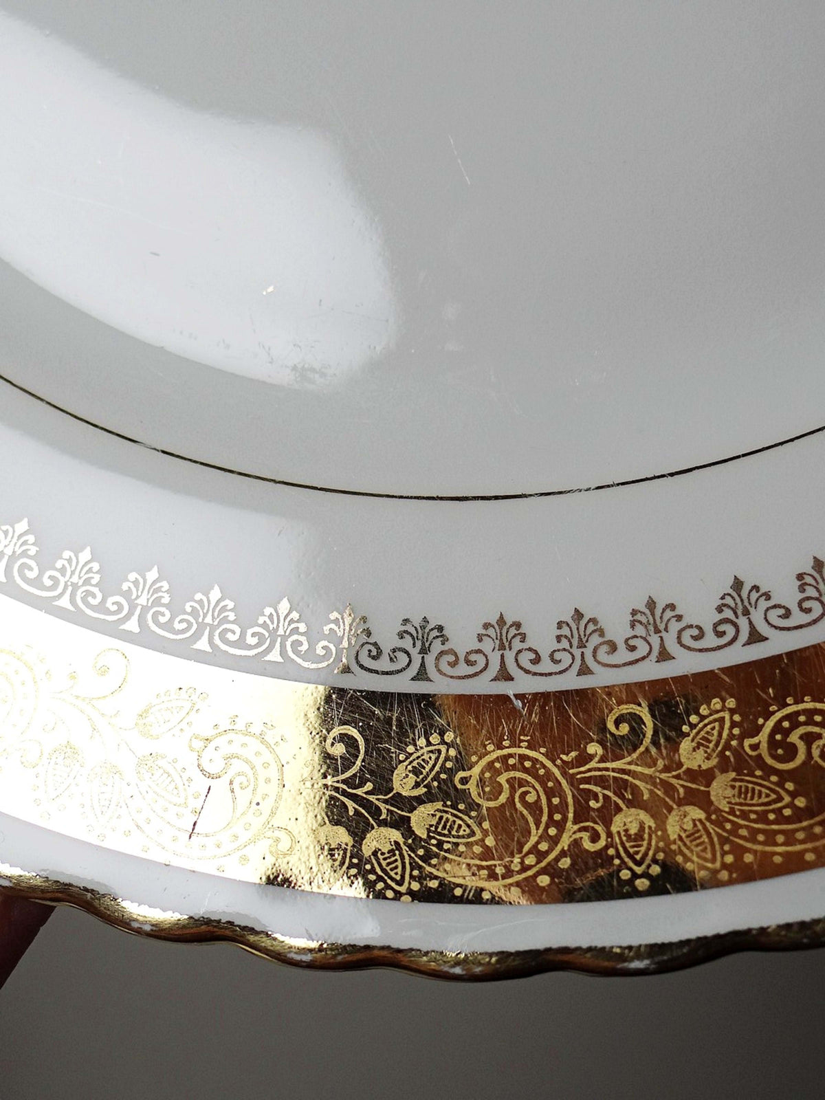 Set von 6 Vintage Teller von ADP Royal Limoges, Porzellan vergoldet