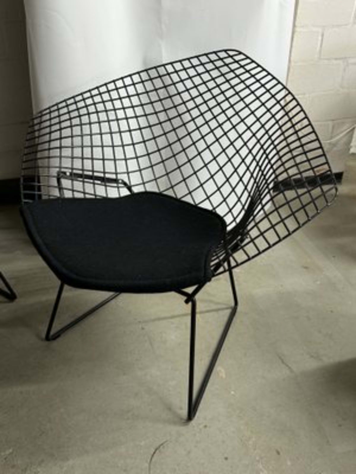 Vintage Set von 2 Diamond Chair 421 von Harry Bertoia für Knoll International schwarz