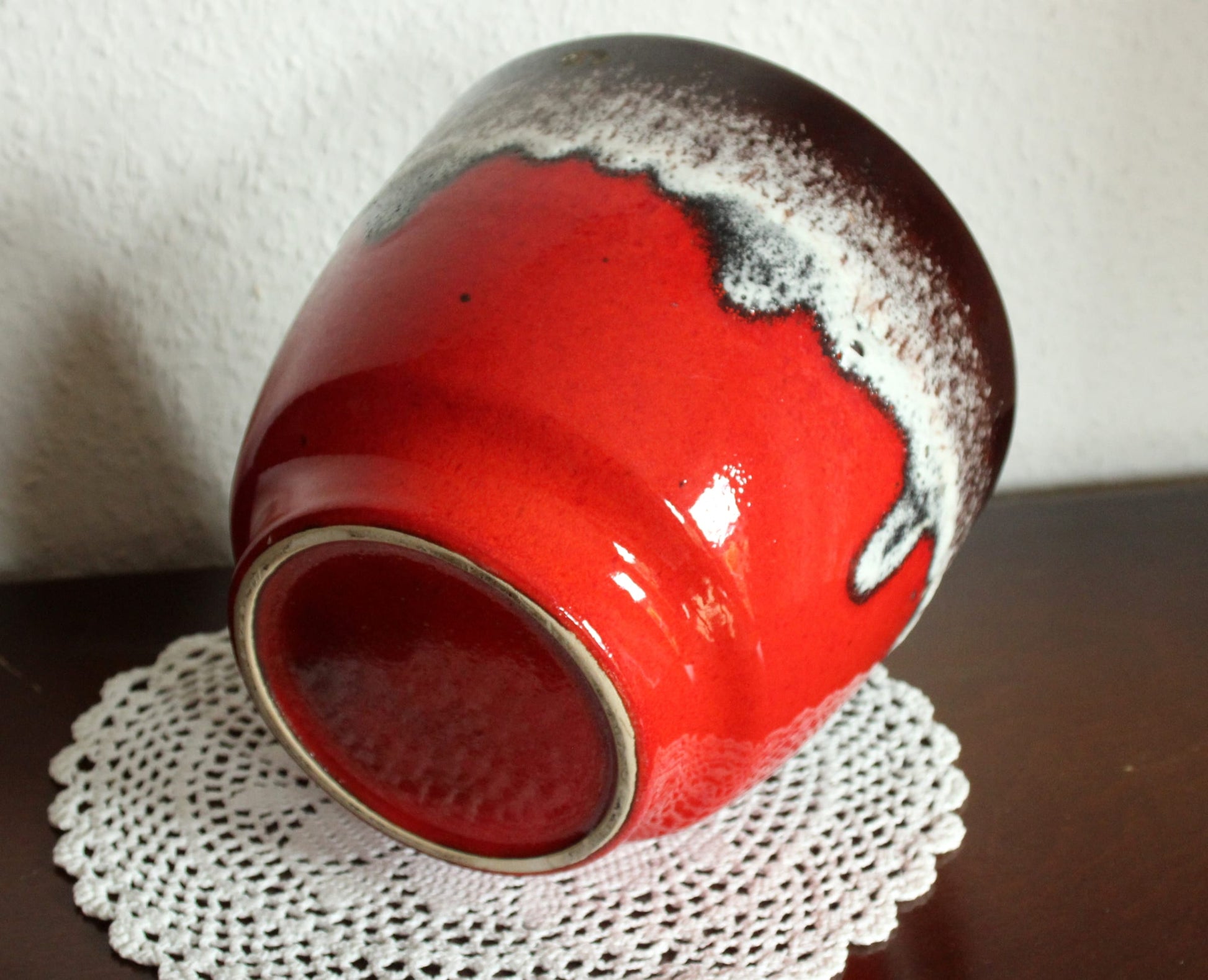 Vintage Blumentopf Fat Lava Keramik Übertopf