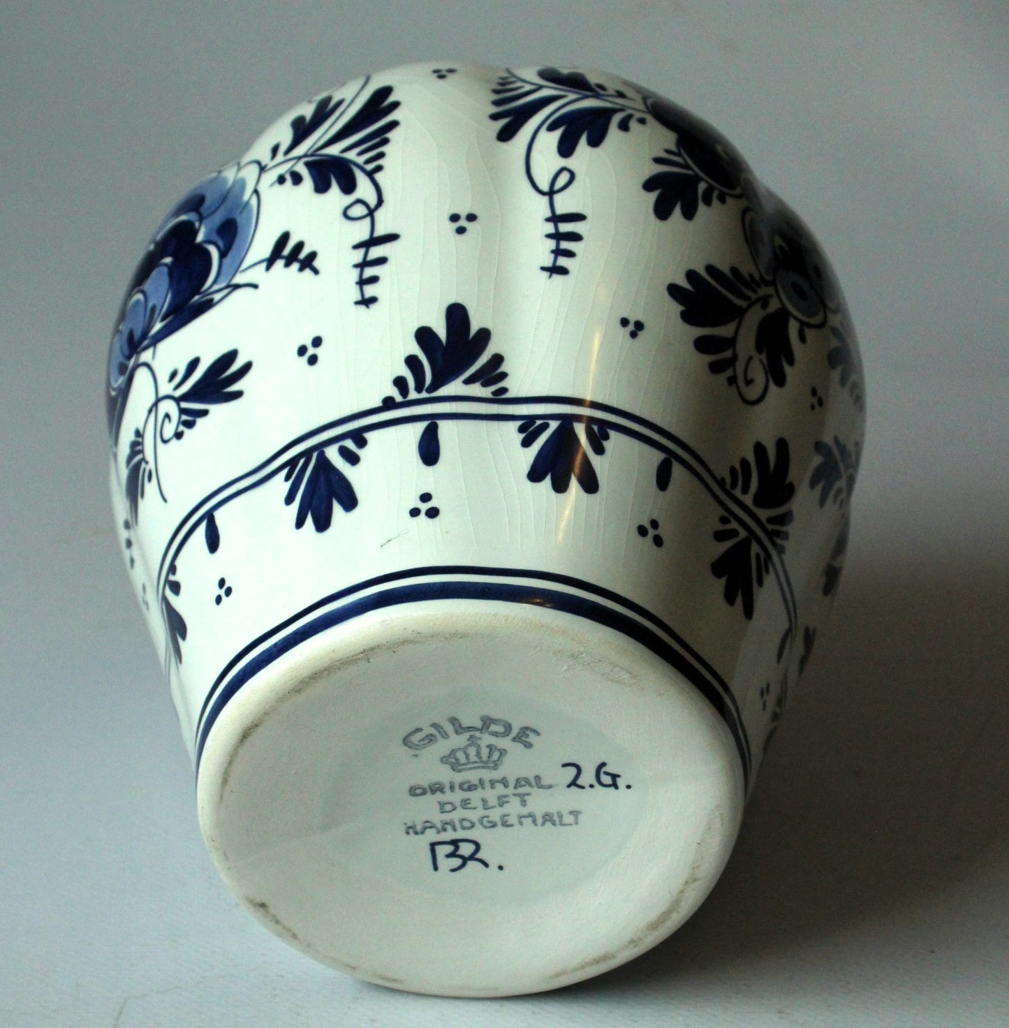 Set von 2 Vintage Vasen mit Deckel von Delft, handgemalt
