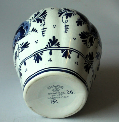 Set von 2 Vintage Vasen mit Deckel von Delft, handgemalt