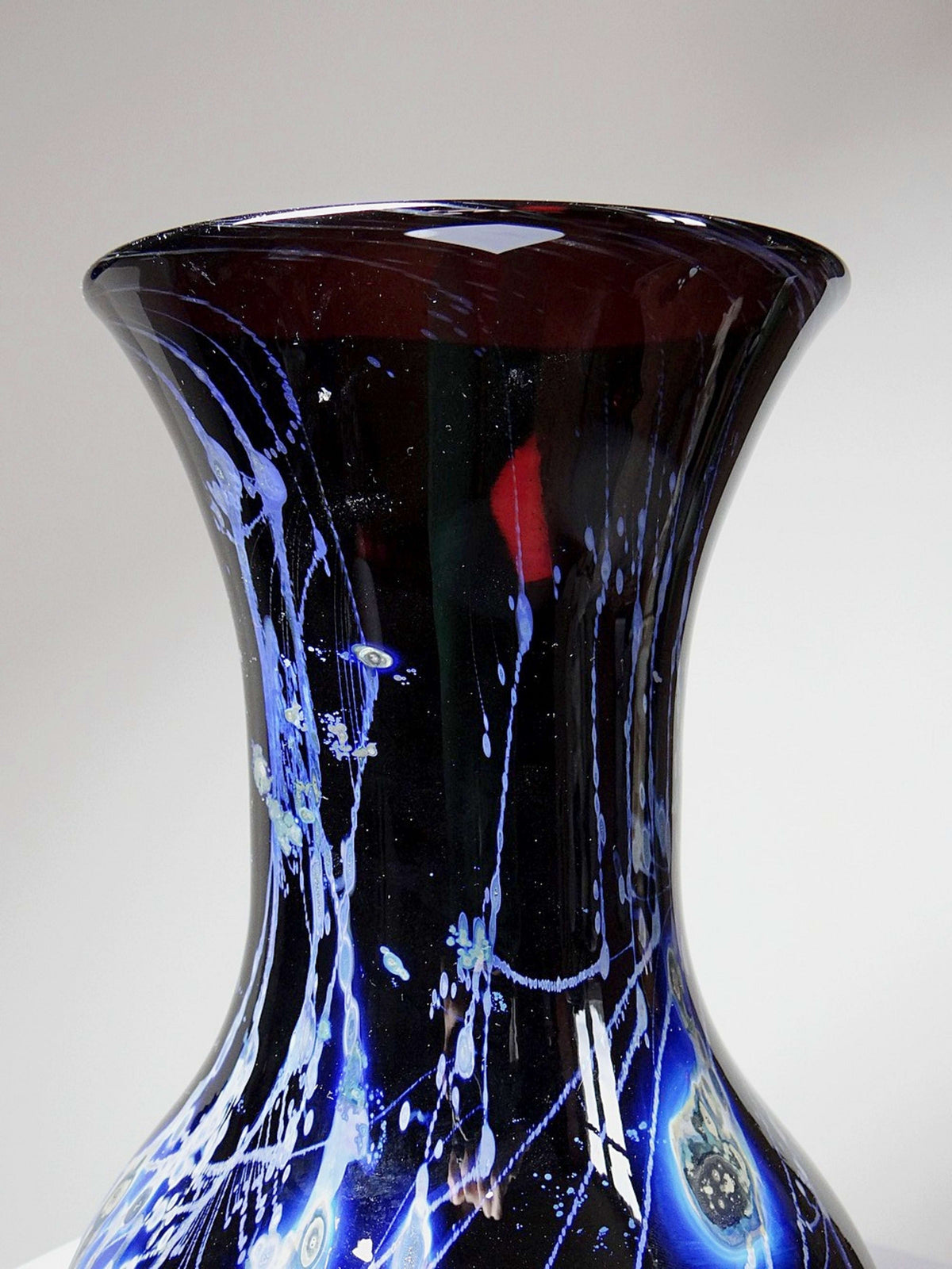 Vintage Kunstglasvase Violett mit Silberinclusionen von Studio Glass für Frankreich