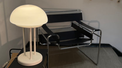 Pilzlampe aus Milchglas und Metall, 1970er Jahre