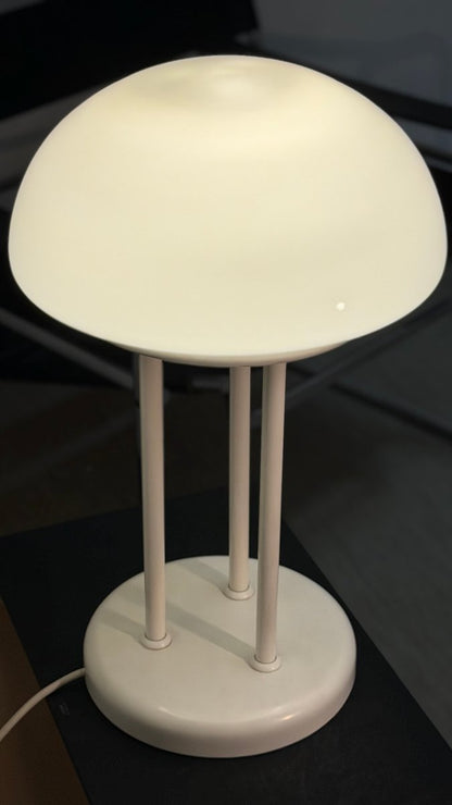 Pilzlampe aus Milchglas und Metall, 1970er Jahre